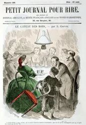 "Le Gateau de Rois", perhe, joka juhlii kahdestoista yötä, "Le Petit Journal Pour Rire", n. 1865